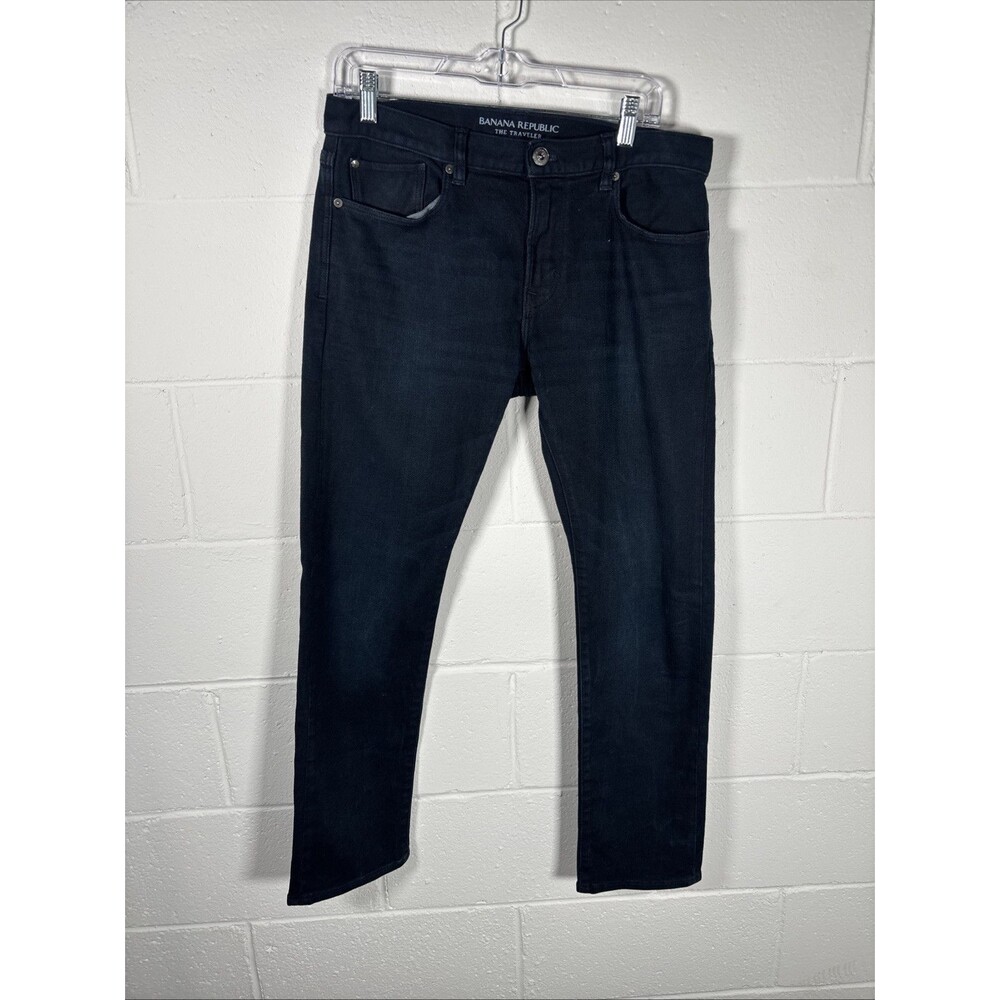 Banana Republic Traveler Pants Men’s 31 x 30 Slim Fit Blue Cotton Spandex